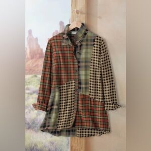 Coldwater Creek Multicolor Plaid Button Down Shirt